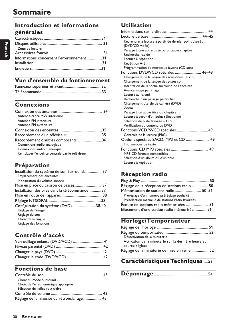 Page 1 de la notice Manuel utilisateur Philips LX8200SA