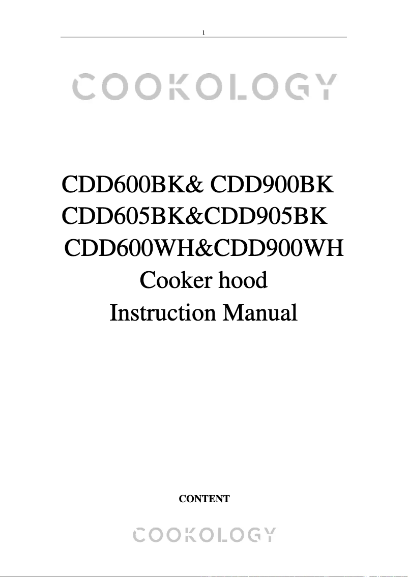 Page 1 de la notice Manuel utilisateur Cookology CDD600BK
