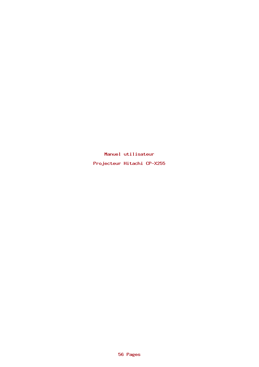 Page 1 de la notice Manuel utilisateur Hitachi CP-X255