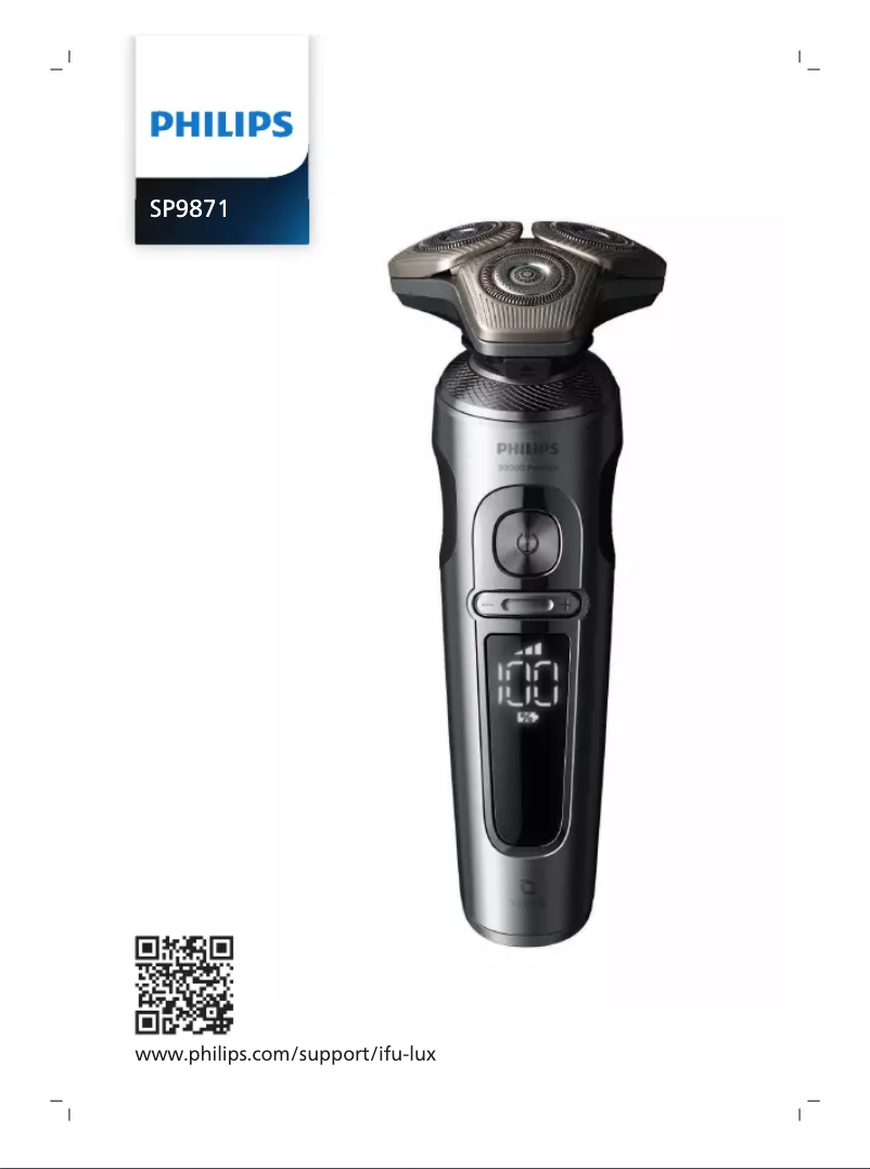 Page 1 of the manual User Manual Philips S9000 Prestige SP9871