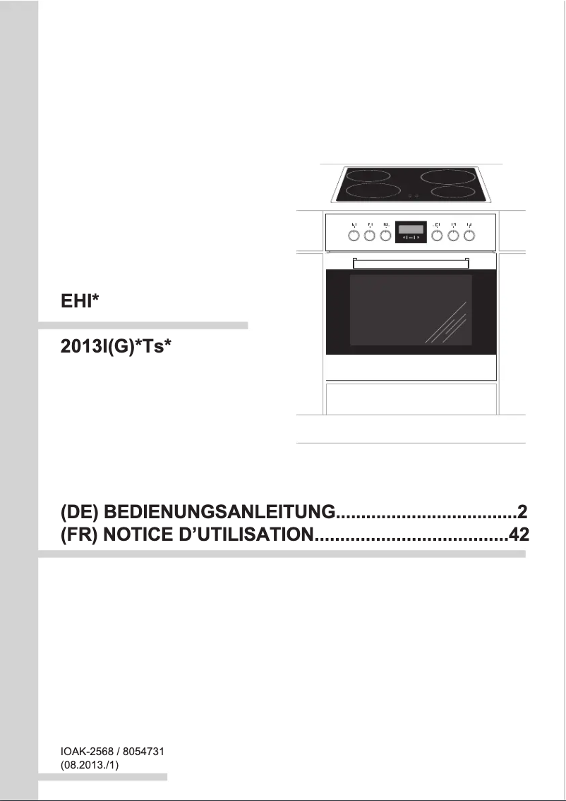 Page 1 de la notice Manuel utilisateur Amica EHI 12552 E
