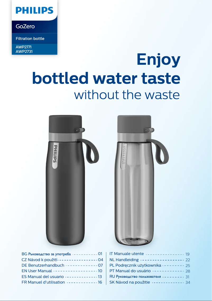 Page 1 of the manual User Manual Philips GoZero AWP2771