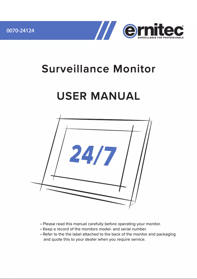 Page 1 de la notice Manuel utilisateur Ernitec 0070-24124