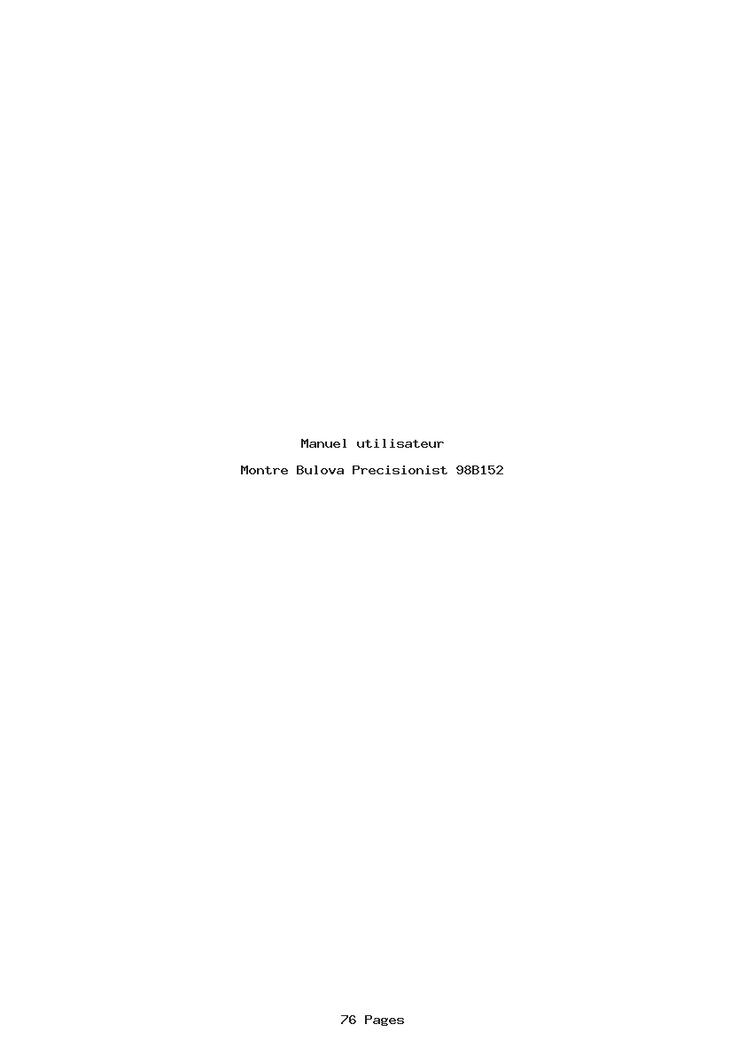 Page 1 de la notice Manuel utilisateur Bulova Precisionist 98B152