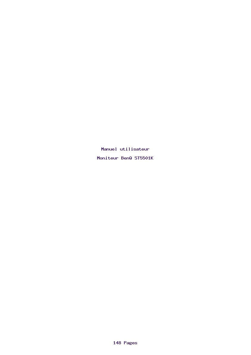 Page 1 de la notice Manuel utilisateur BenQ ST5501K