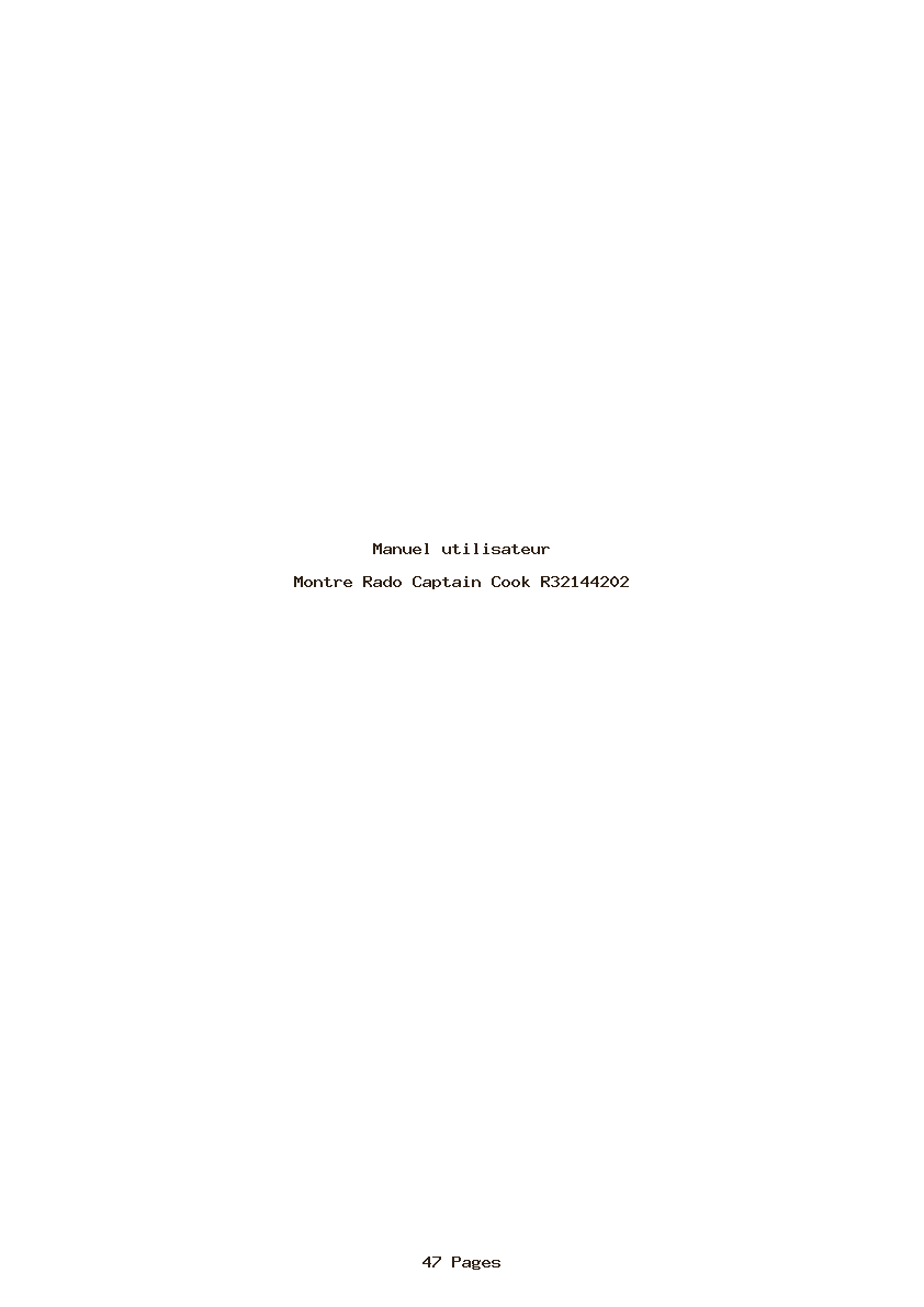 Image de la première page du manuel de l'appareil Captain Cook R32144202