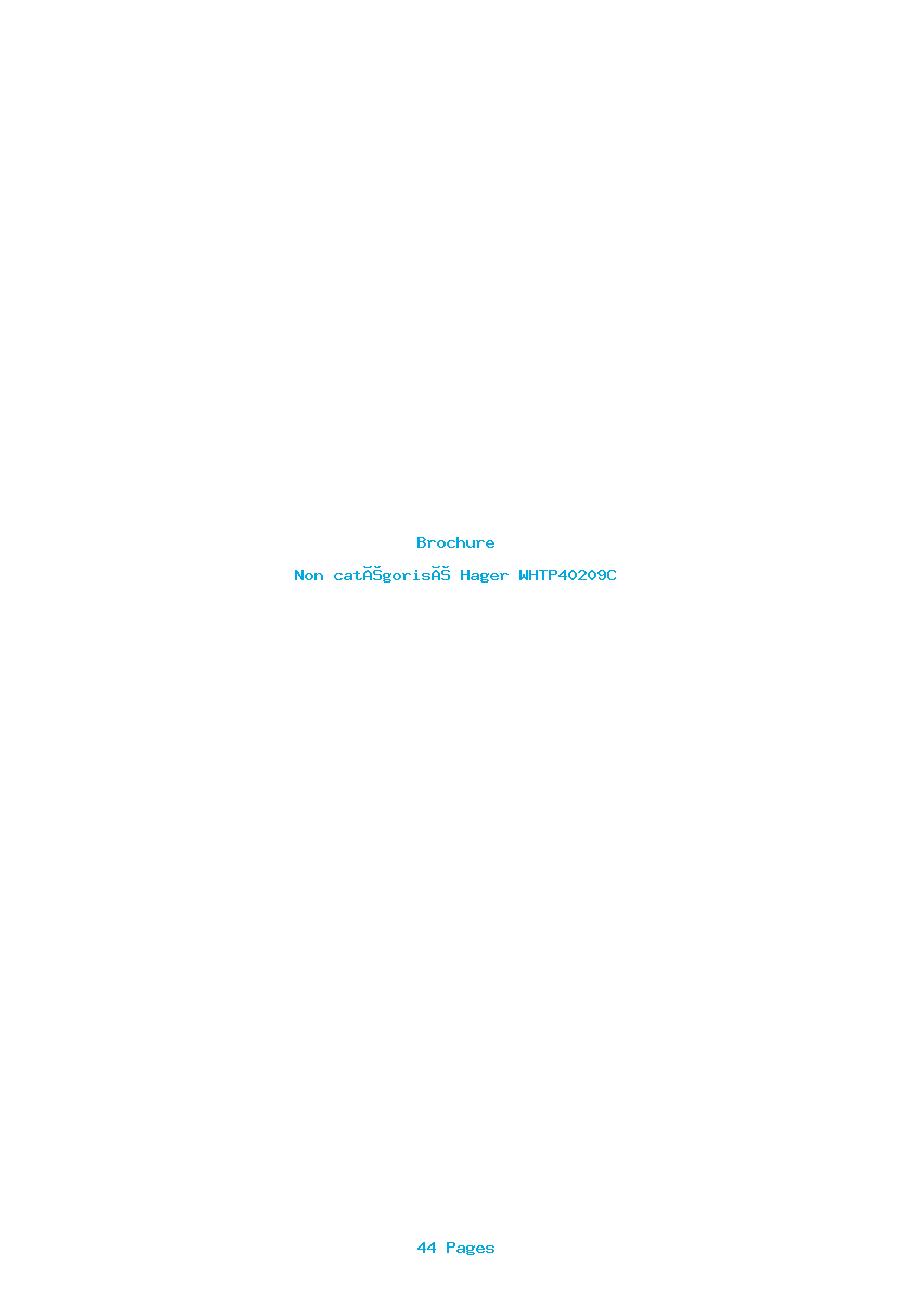 Page 1 de la notice Brochure Hager WHTP40209C