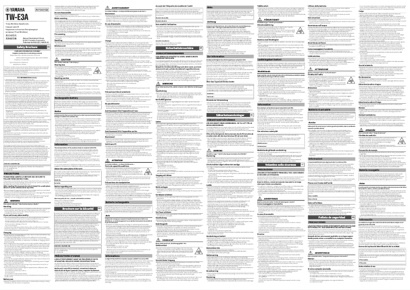 Page 1 de la notice Instructions de sécurité Yamaha TW-E3A