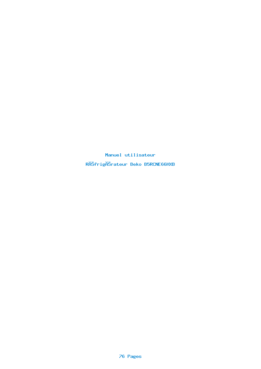 Page 1 de la notice Manuel utilisateur Beko B5RCNE66HXB