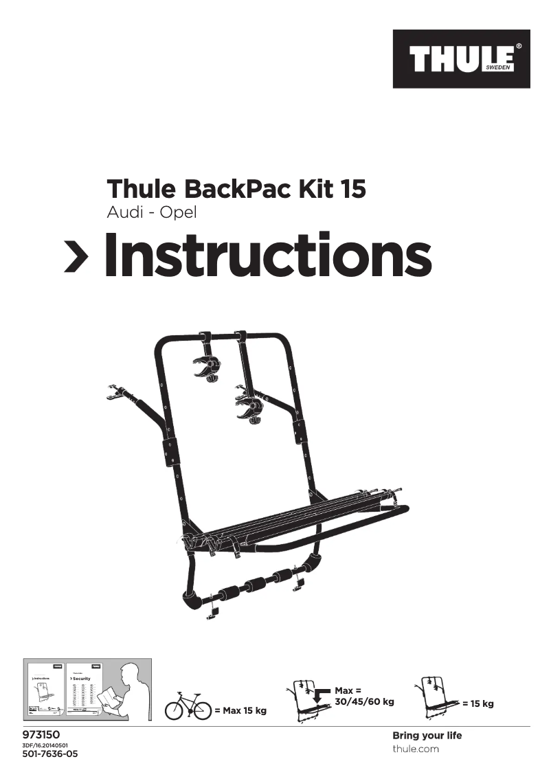 Página 1 del manual Manual de usuario Thule BackPac Kit 15