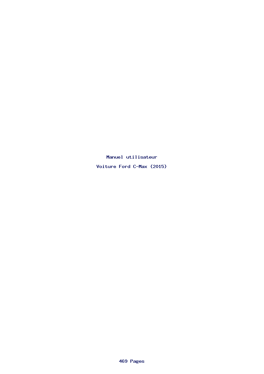 Page 1 de la notice Manuel utilisateur Ford C-Max (2015)