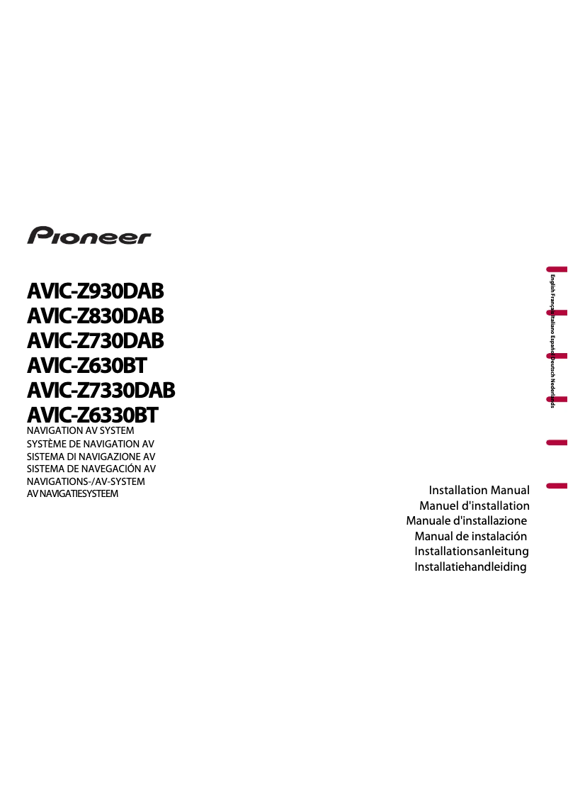 Página 1 del manual Manual de usuario Pioneer AVIC-Z7330DAB