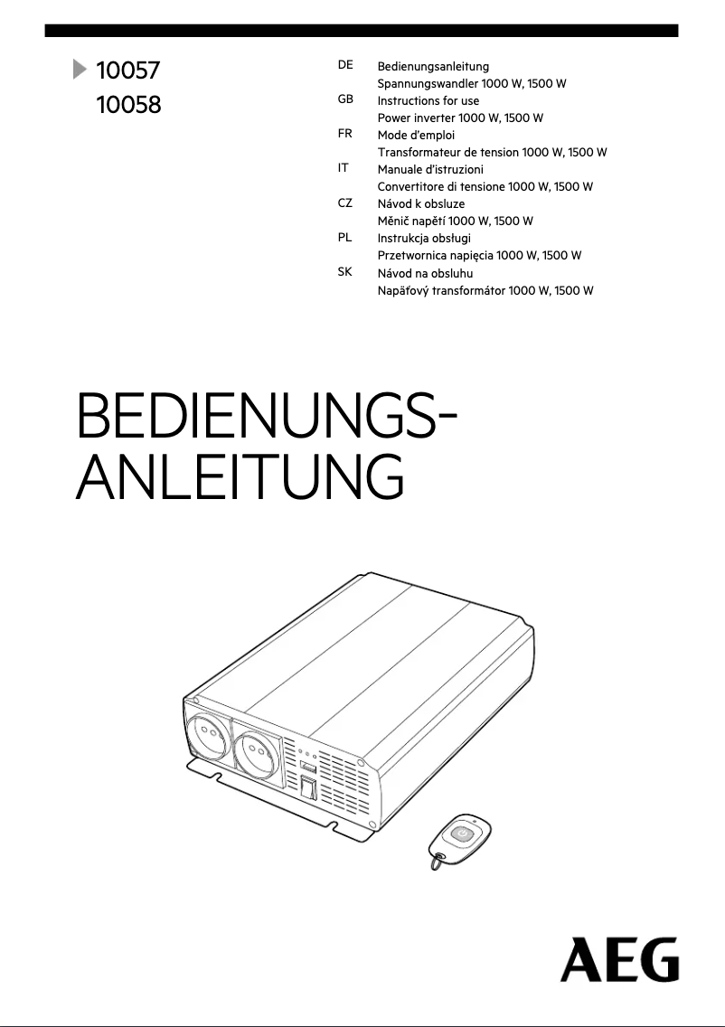 Página 1 del manual Manual de usuario AEG 10057