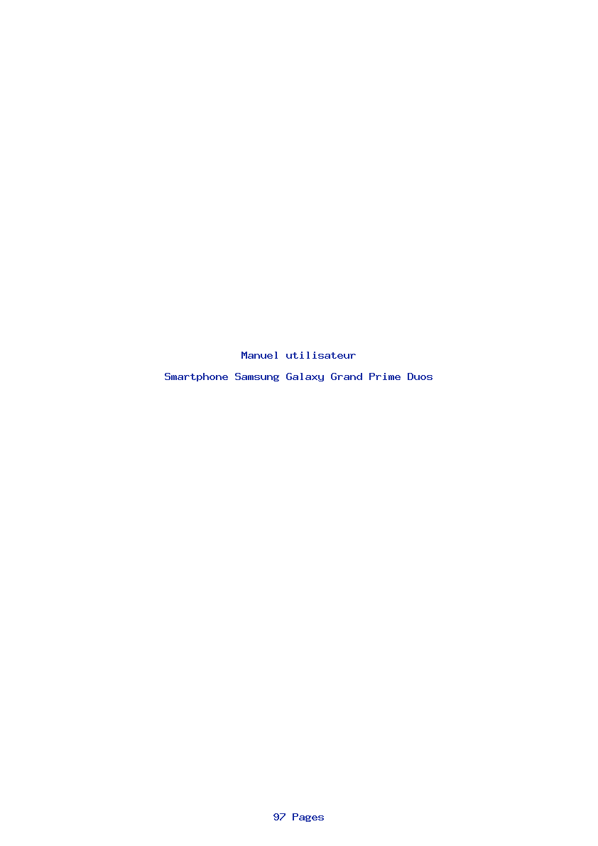 Page 1 de la notice Manuel utilisateur Samsung Galaxy Grand Prime Duos