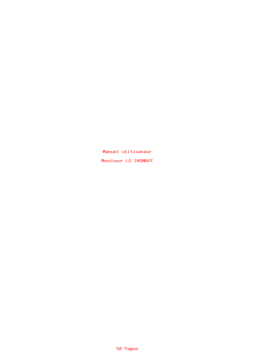 Page 1 de la notice Manuel utilisateur LG 24GN60T