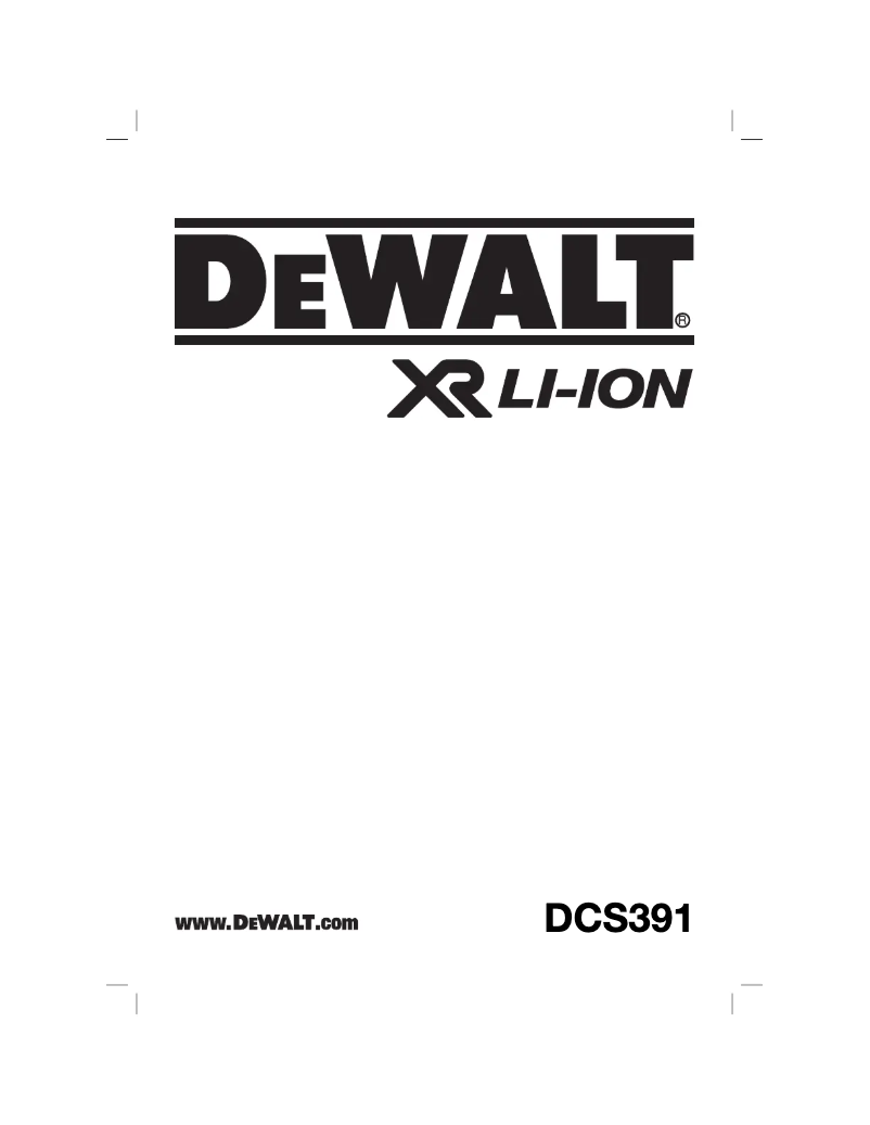Page 1 de la notice Manuel utilisateur DeWalt DCS391