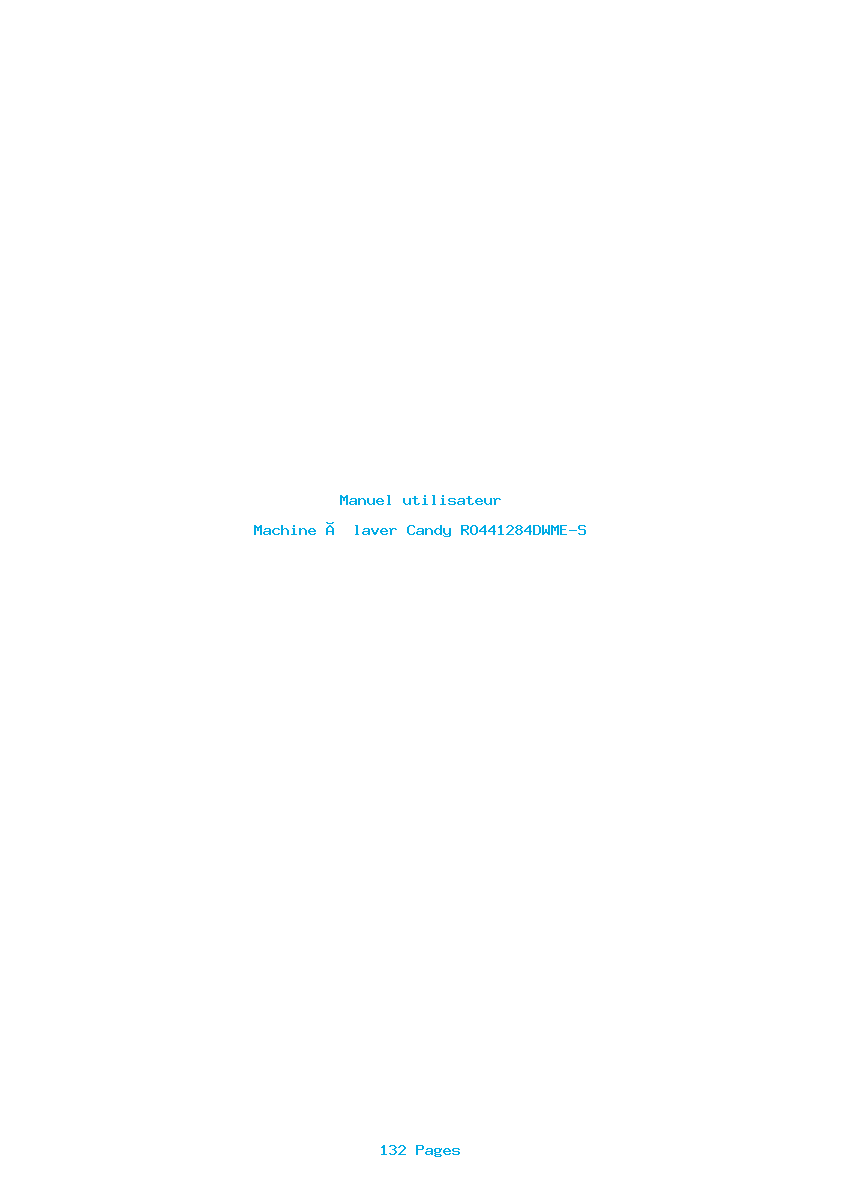 Page 1 de la notice Manuel utilisateur Candy RO441284DWME-S
