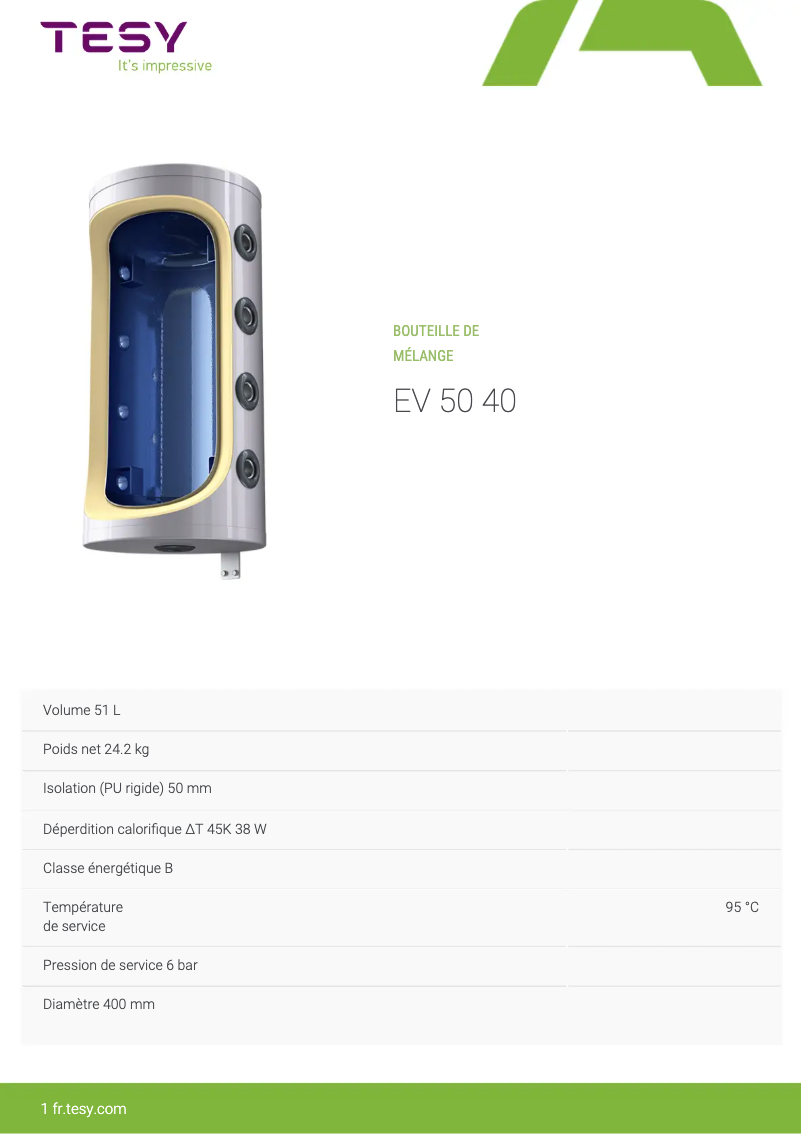 Página 1 del manual Manual de usuario Tesy EV 50 40