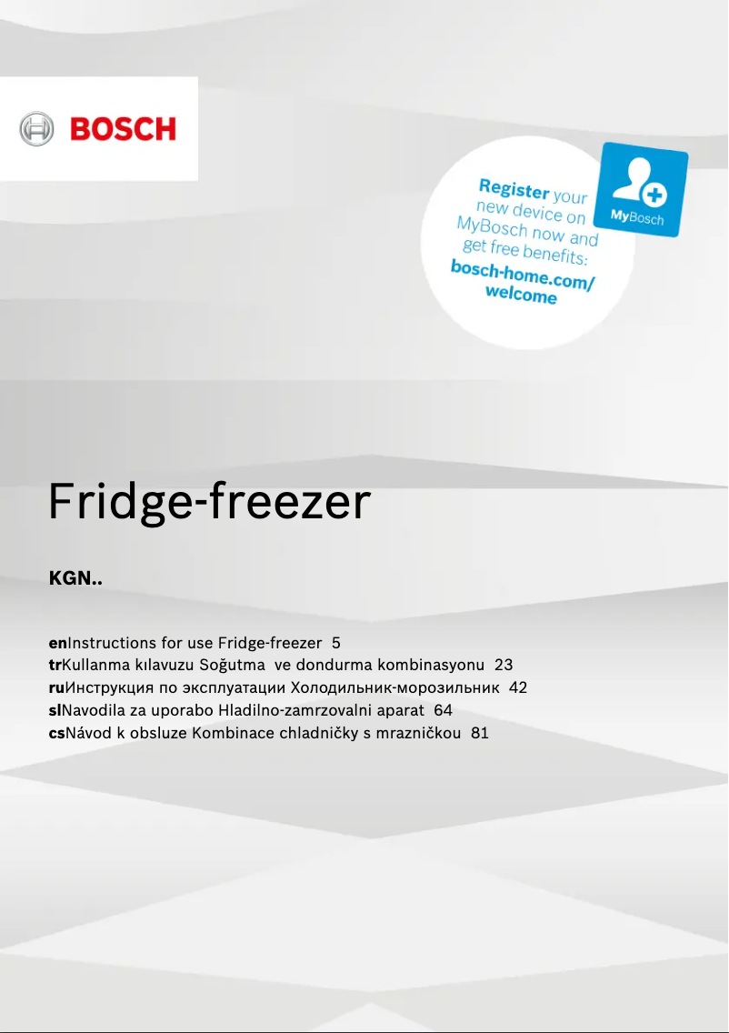 Page 1 de la notice Manuel utilisateur Bosch KGN36NL30Z