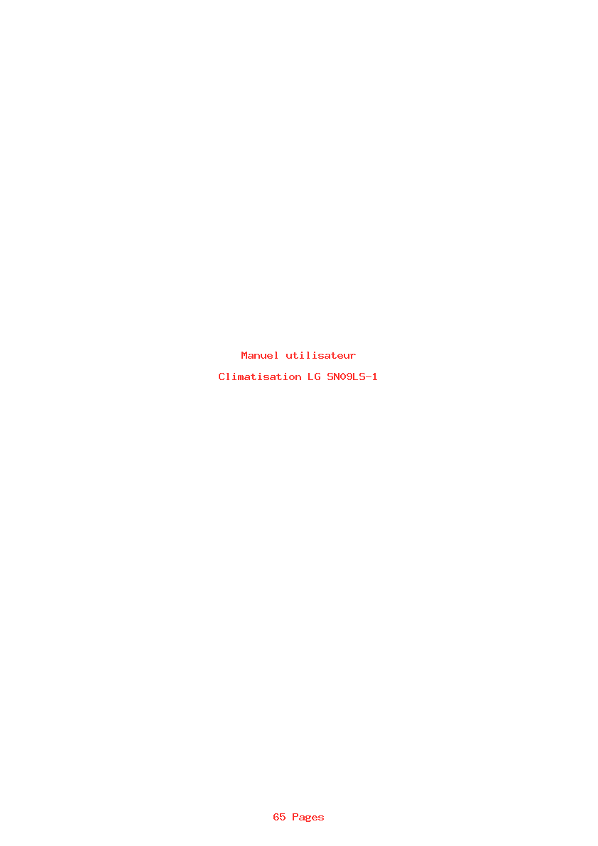 Page 1 de la notice Manuel utilisateur LG SN09LS-1