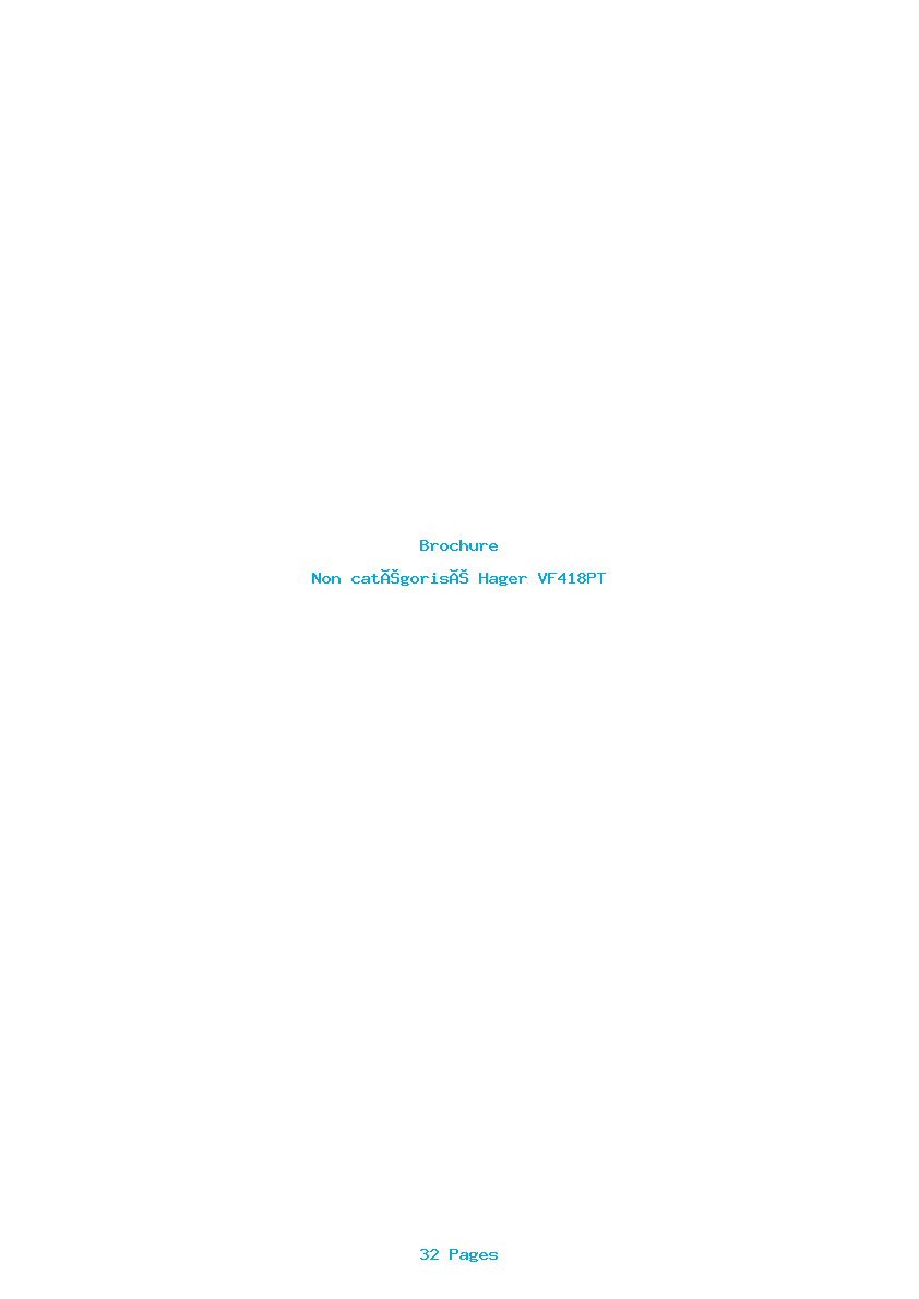 Page 1 de la notice Brochure Hager VF418PT