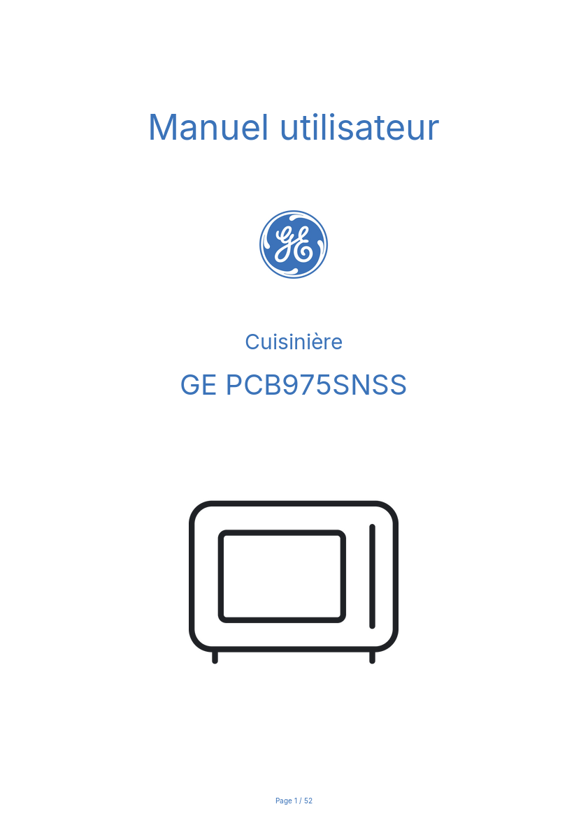 Image de la première page du manuel de l'appareil PCB975SNSS