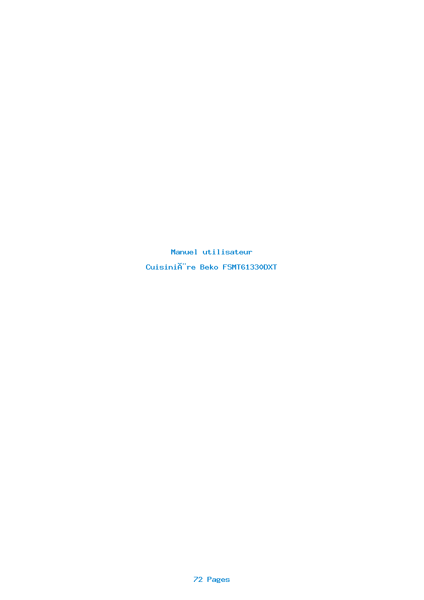 Page 1 de la notice Manuel utilisateur Beko FSMT61330DXT