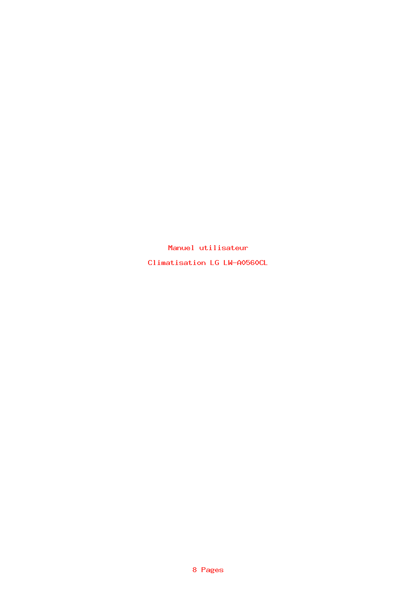 Page 1 de la notice Manuel utilisateur LG LW-A0560CL