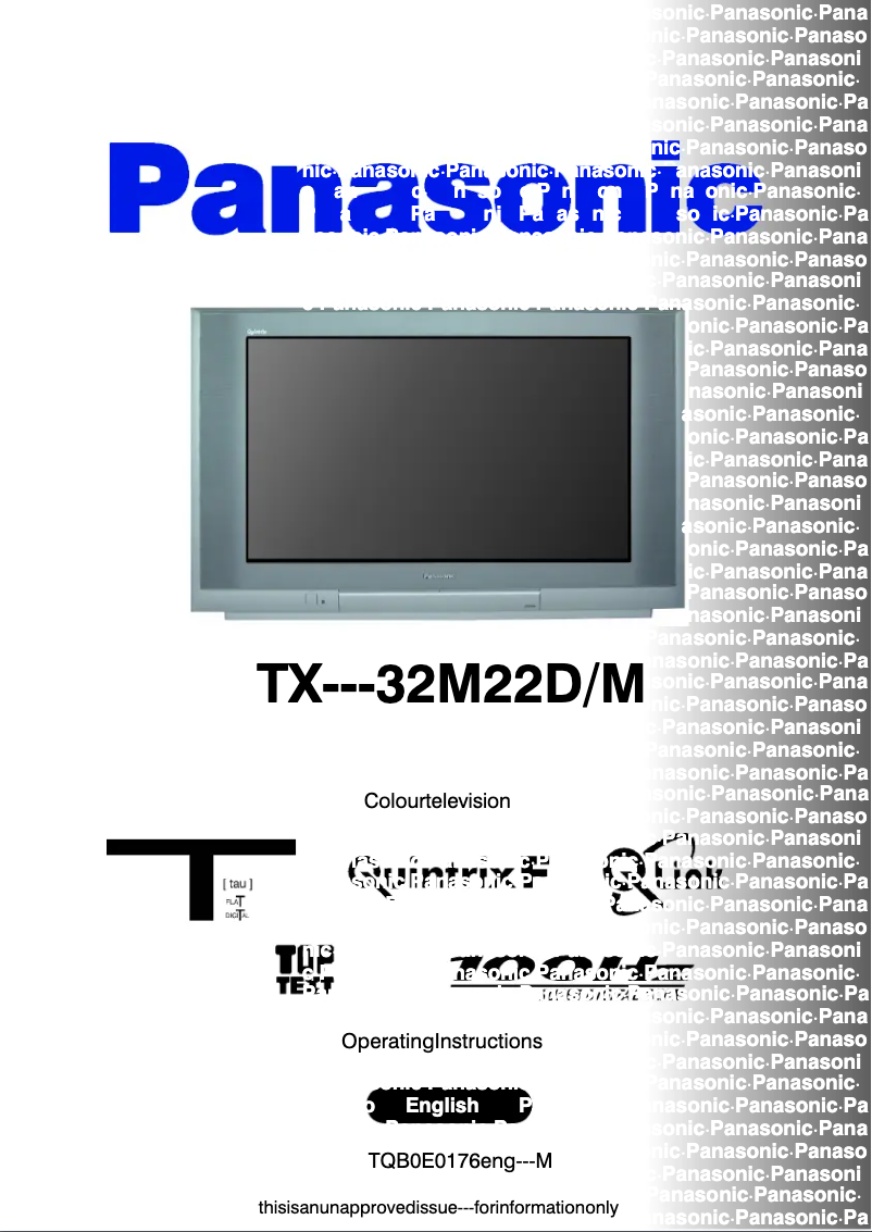 Page 1 de la notice Manuel utilisateur Panasonic TX-32M22DM