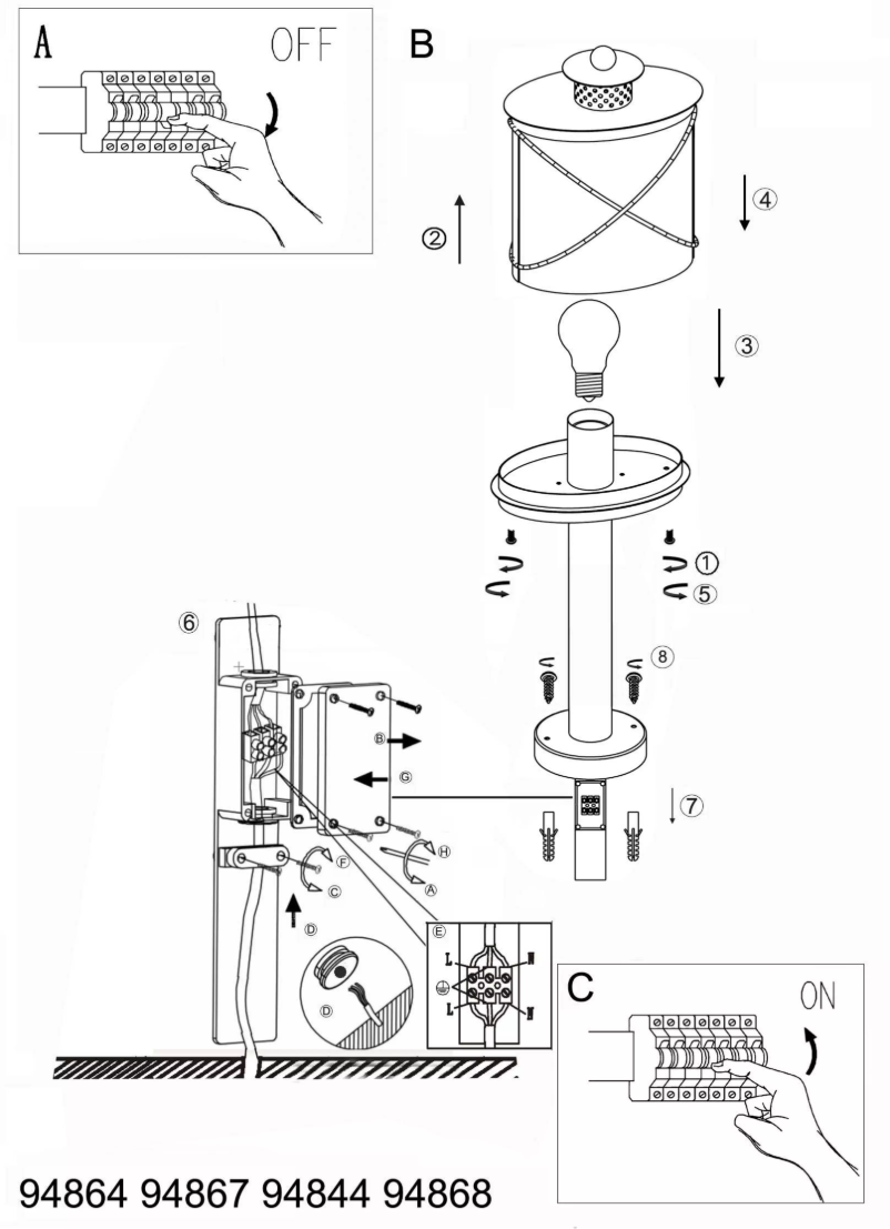 Page 1 de la notice Manuel utilisateur Eglo Vintage Hilburn 1
