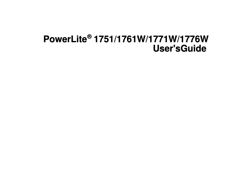 Page 1 de la notice Manuel utilisateur D-Link PowerLite 1771W