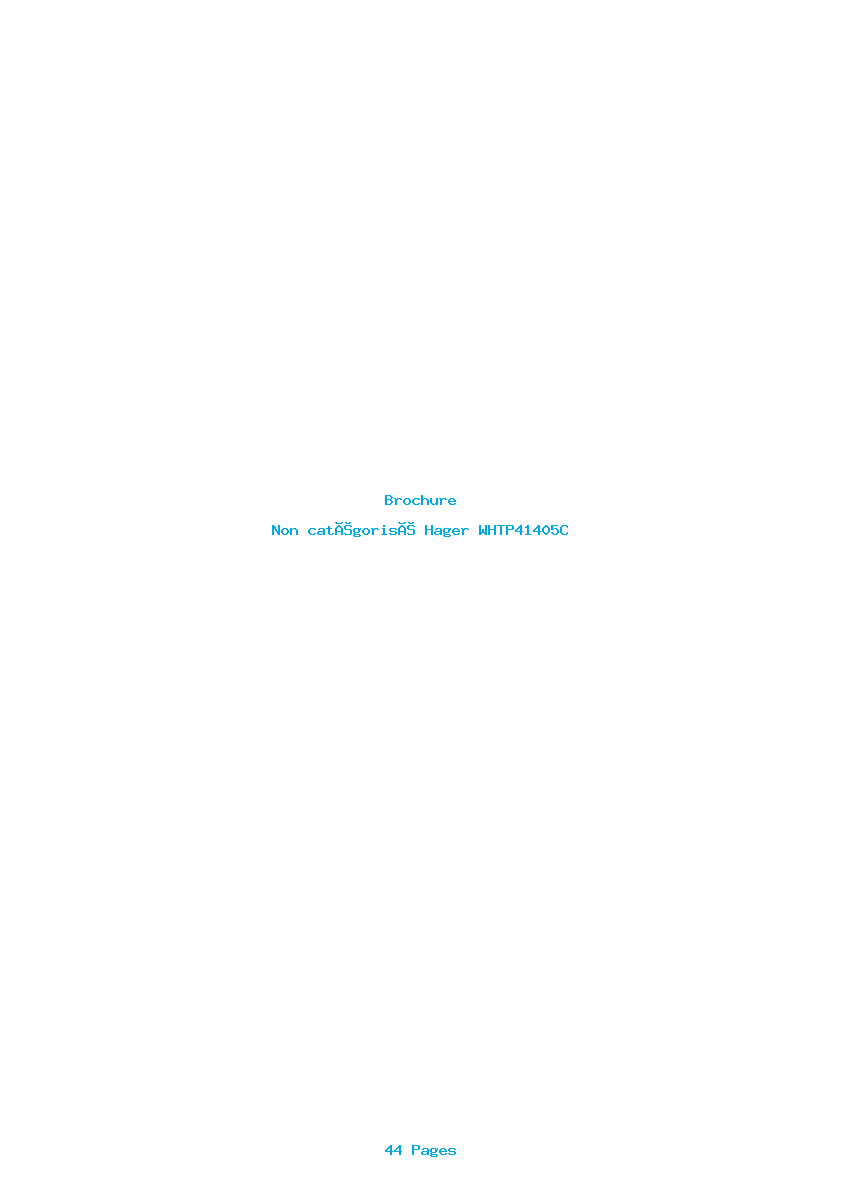 Page 1 de la notice Brochure Hager WHTP41405C