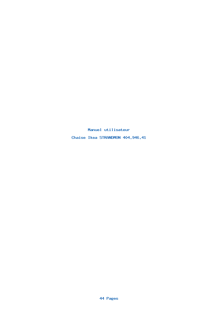 Page 1 de la notice Manuel utilisateur Ikea STRANDMON 404.946.41
