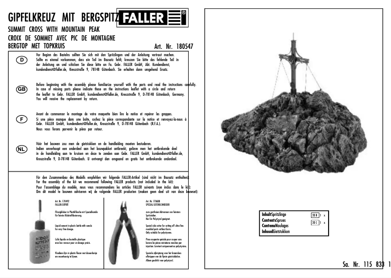 Page 1 de la notice Manuel utilisateur Faller 180547