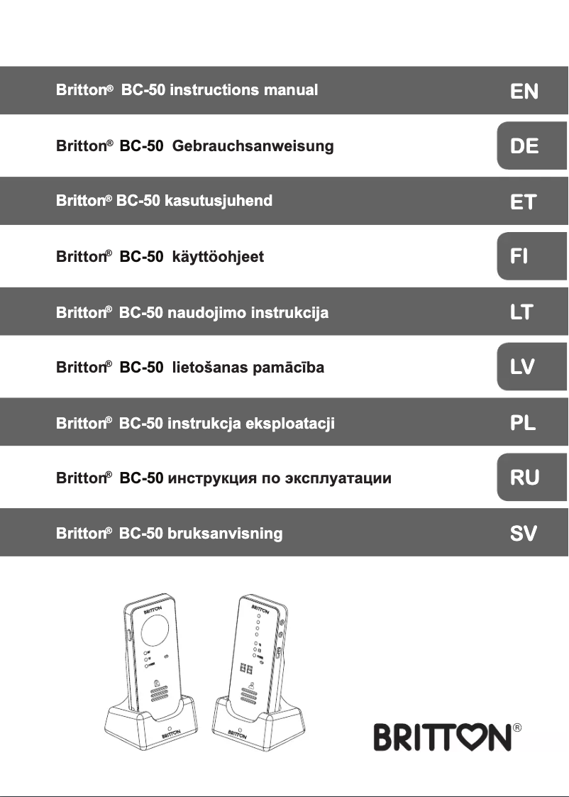 Page 1 de la notice Manuel utilisateur Britton BC-50