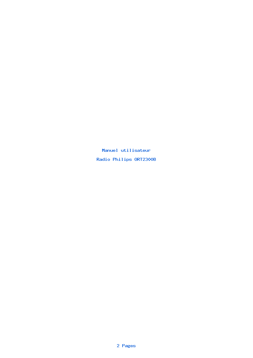 Image de la première page du manuel de l'appareil ORT2300B