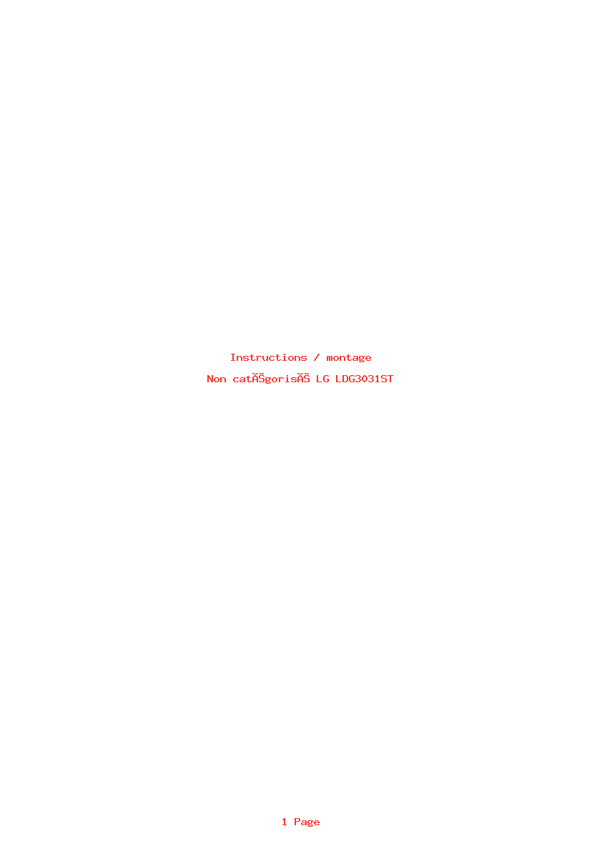 Page 1 de la notice Instructions / montage LG LDG3031ST