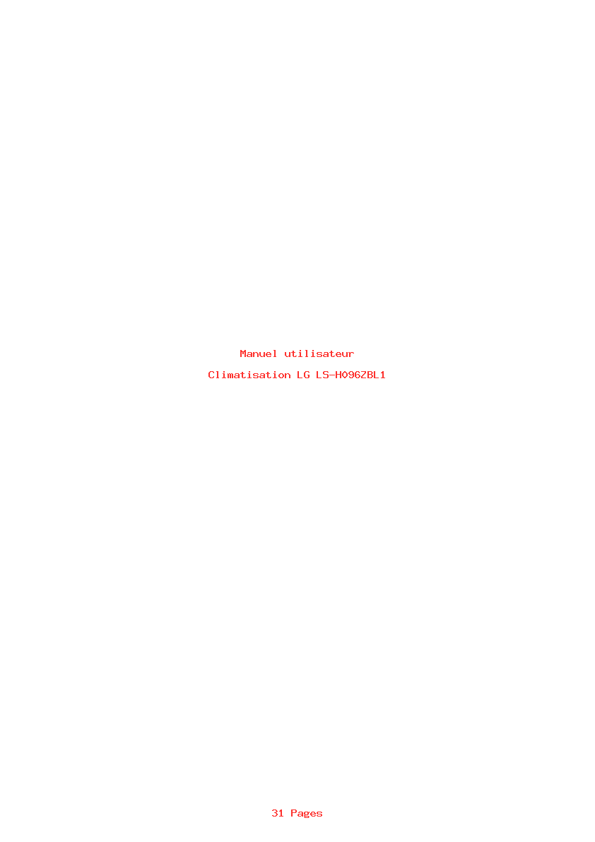 Page 1 de la notice Manuel utilisateur LG LS-H096ZBL1