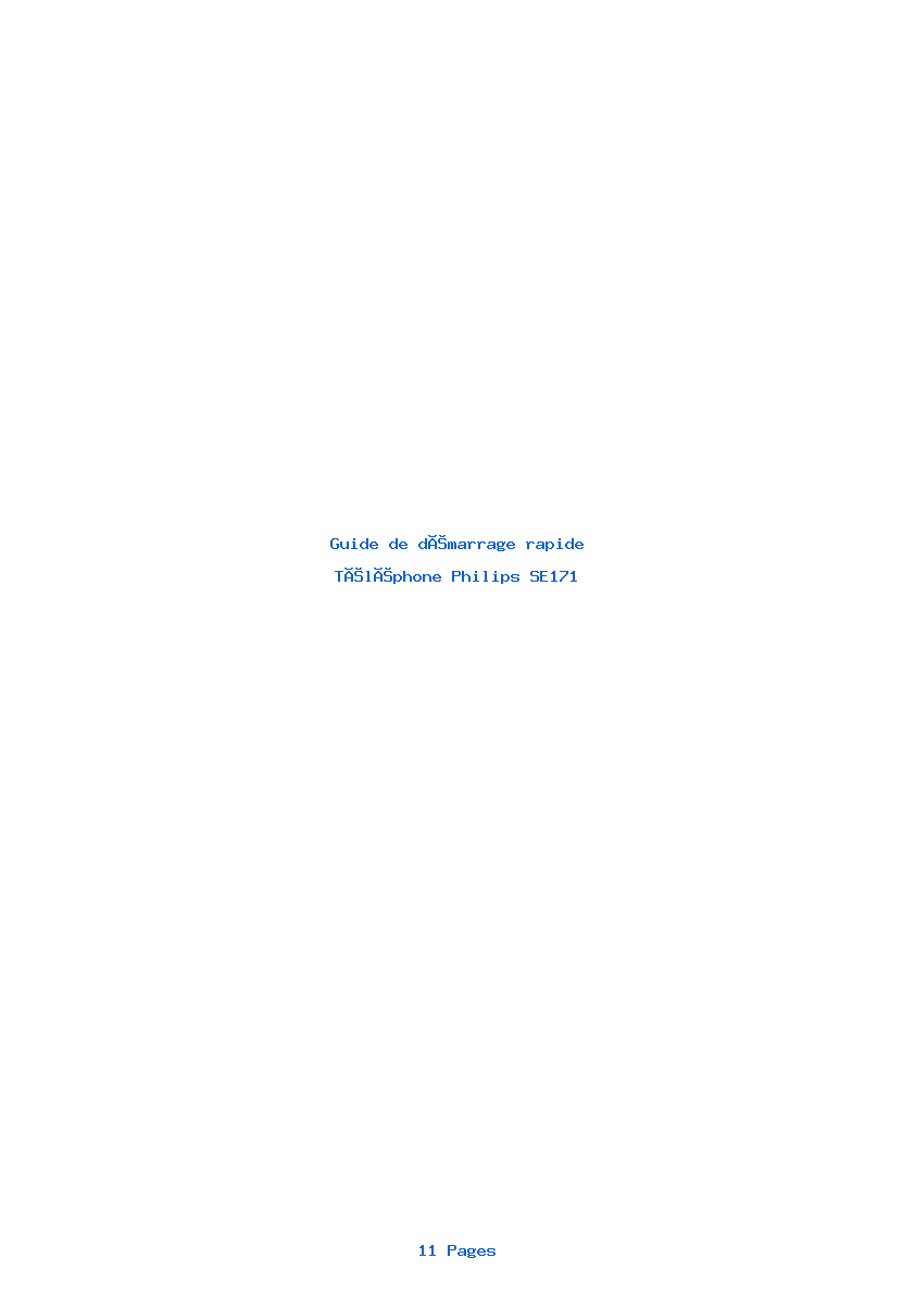Image de la première page du manuel de l'appareil SE171
