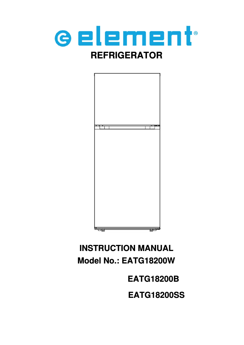 Page 1 de la notice Manuel utilisateur Element EATG18200SS