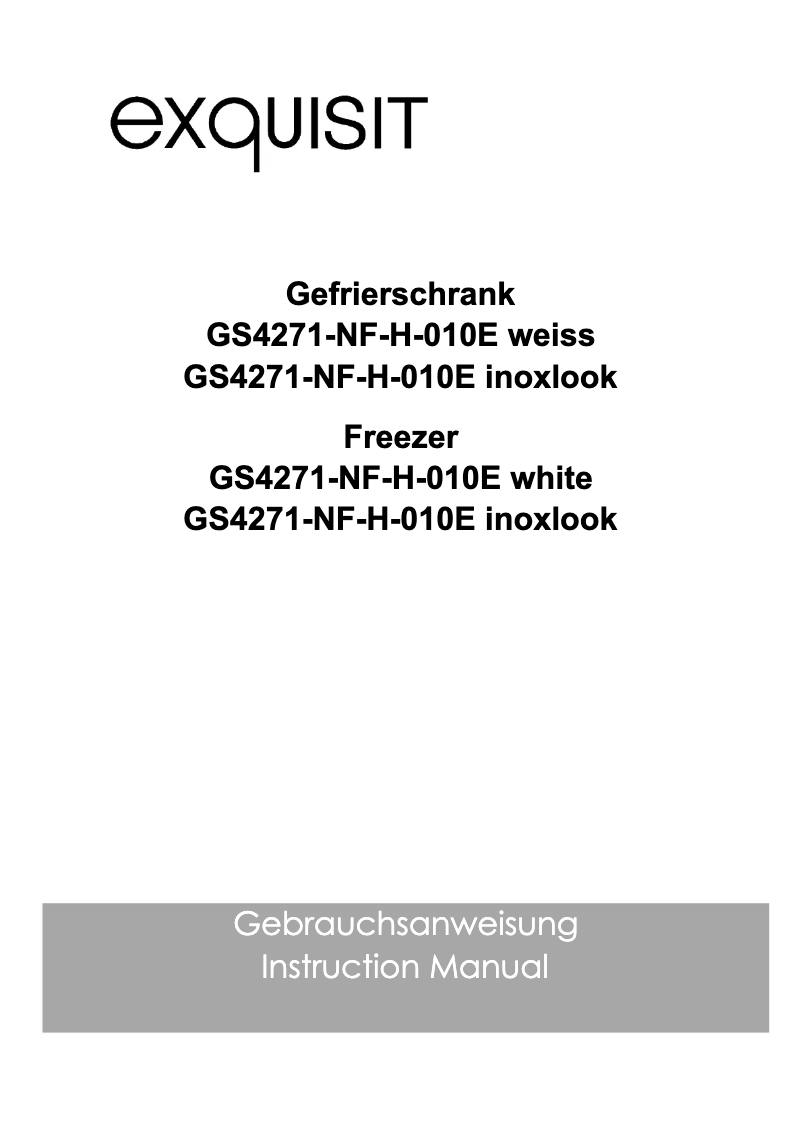 Page 1 de la notice Manuel utilisateur Exquisit GS4271-NF-H-010E