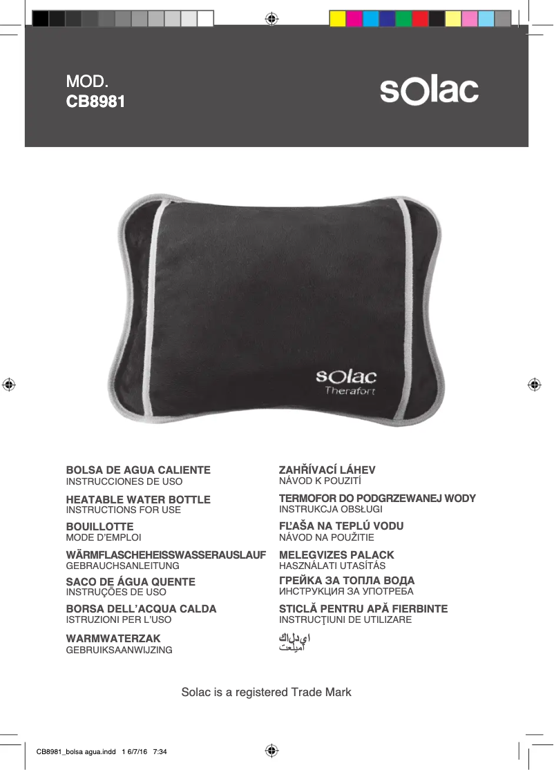 Page 1 de la notice Manuel utilisateur Solac CB8981