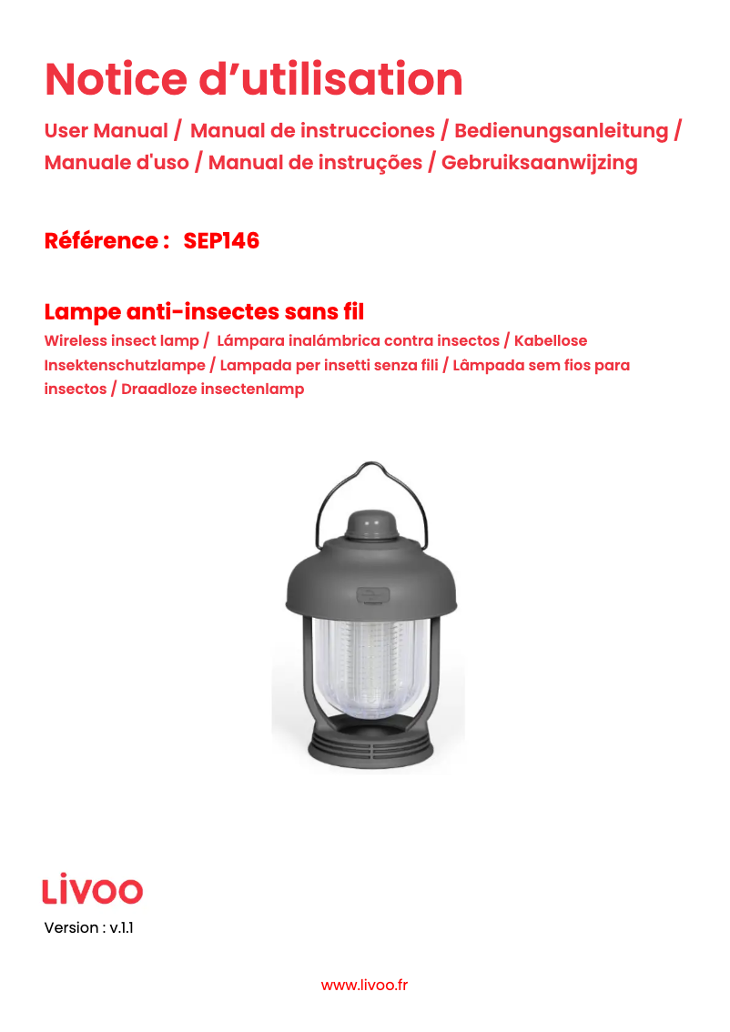 Page 1 de la notice Manuel utilisateur Livoo SEP146
