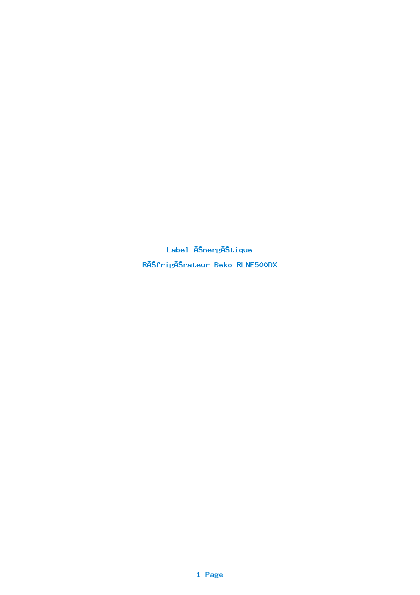 Image de la première page du manuel de l'appareil RLNE500DX