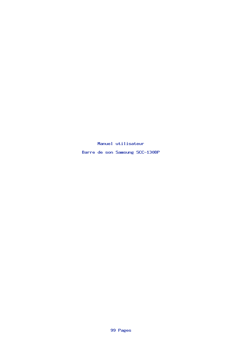 Page 1 de la notice Manuel utilisateur Samsung SCC-130BP