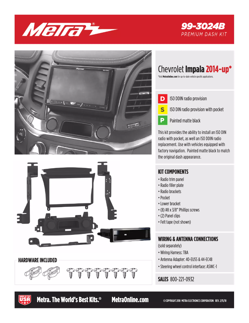 Página 1 del manual Ficha técnica Metra 99-3024B