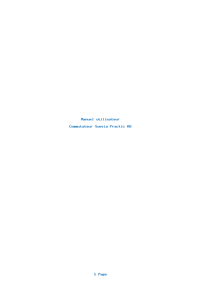 Page 1 de la notice Manuel utilisateur Suevia Practic RD