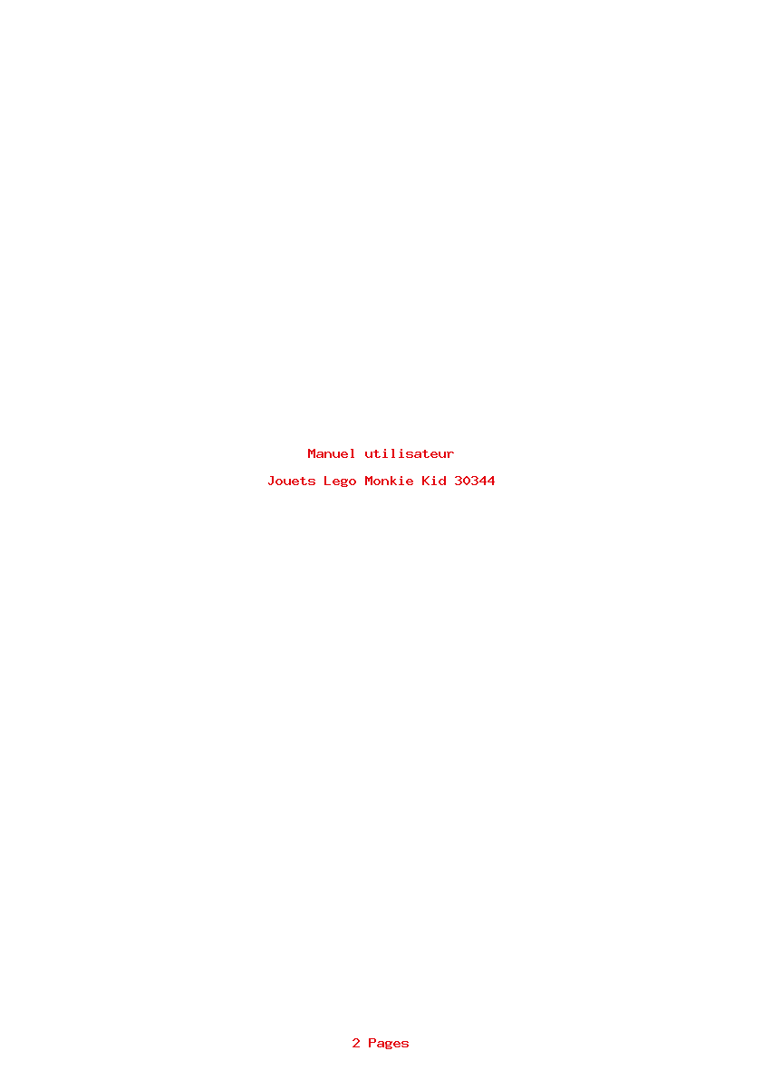 Page 1 de la notice Manuel utilisateur Lego Monkie Kid 30344