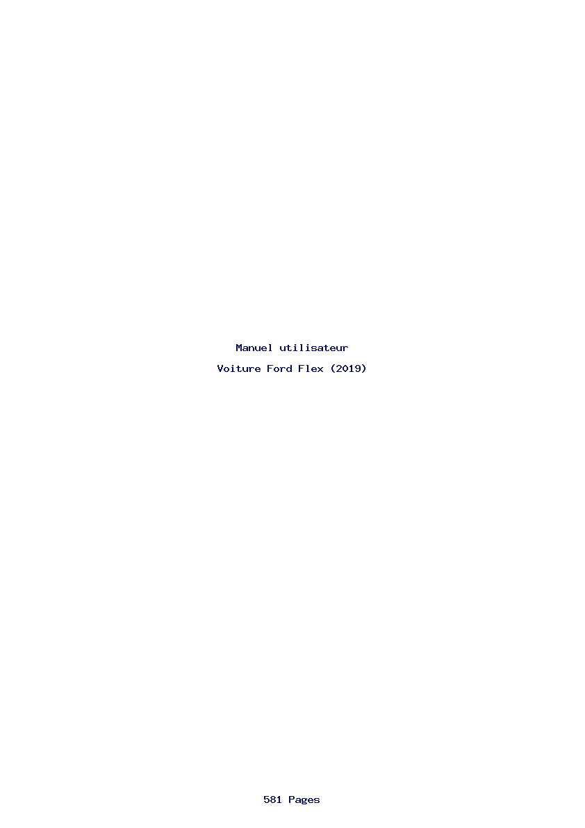 Page 1 de la notice Manuel utilisateur Ford Flex (2019)