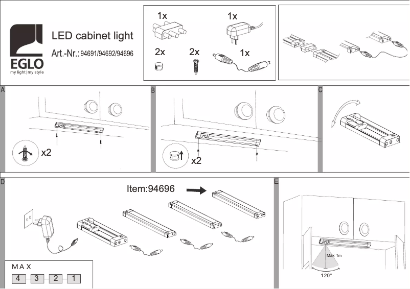 Page 1 de la notice Manuel utilisateur Eglo Vendres